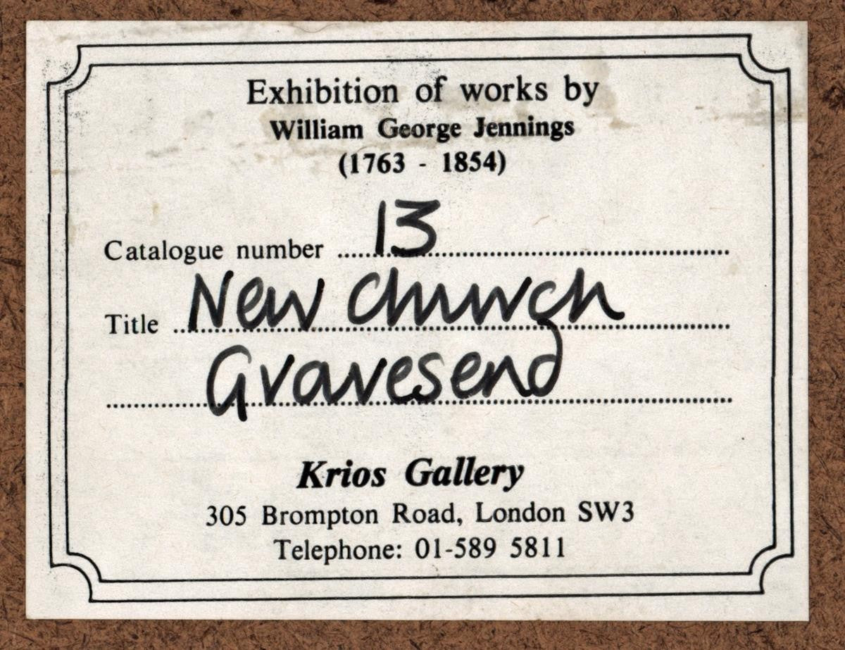 William George Jennings (1763-1854) Watercolour Painting - New Church Gravesend3