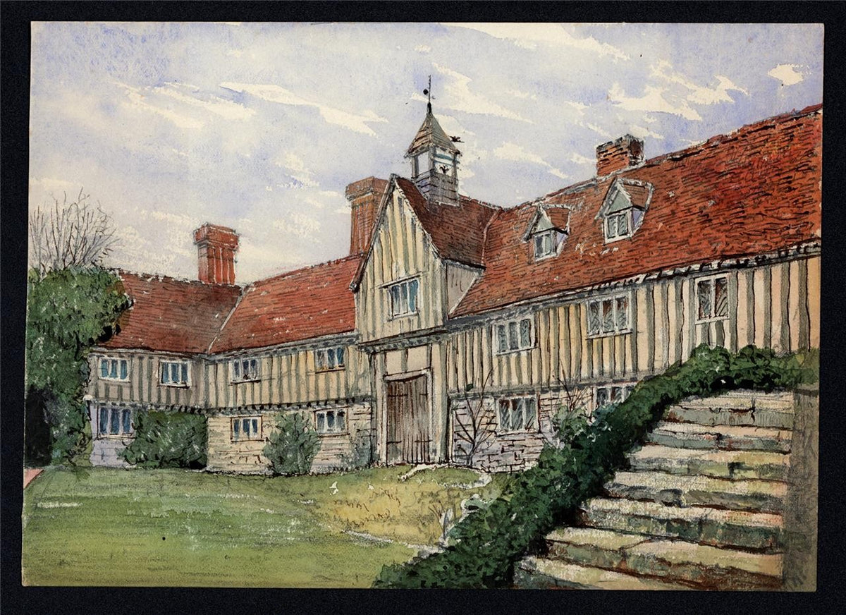 Stables At Ightham Mote Kent - Watercolour Painting - James Foster Wadmore1
