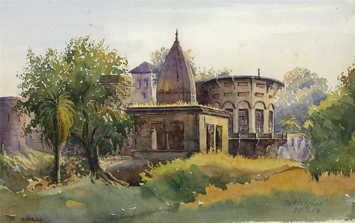 Saktisghar Saktesgarh India 1904 - Watercolour Painting - Arthur Herbert Hussey3