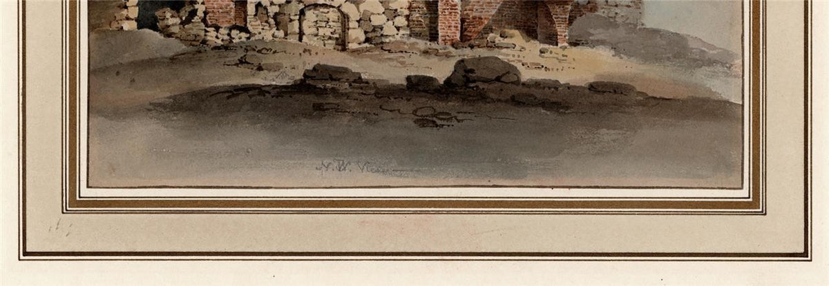Ruins Of Sanctuary Church Westminster London Watercolour Painting 19th Century12