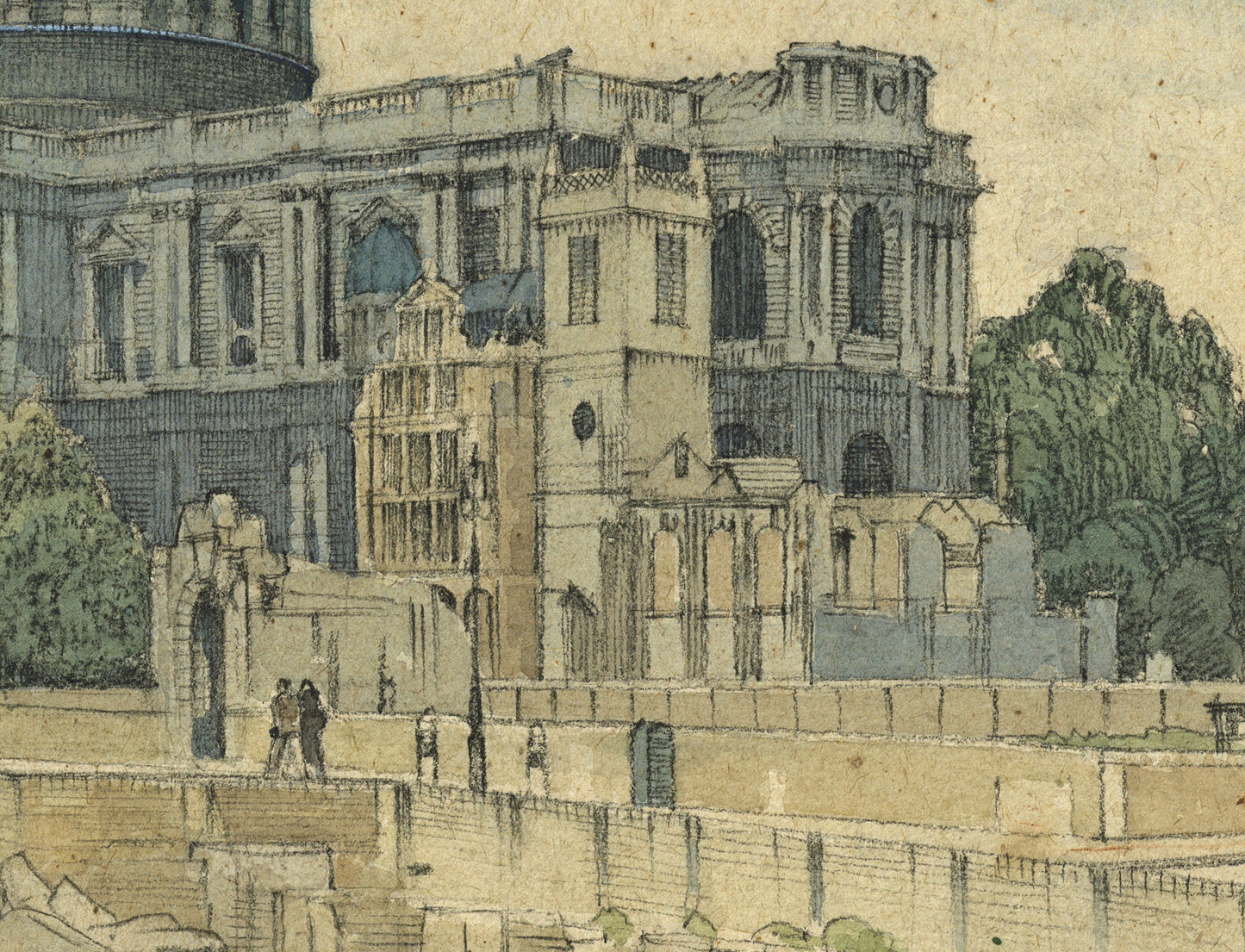 Edward James Ashenden (1896-1952) - Watercolour Painting - St. Paul's Cathedral London 1947