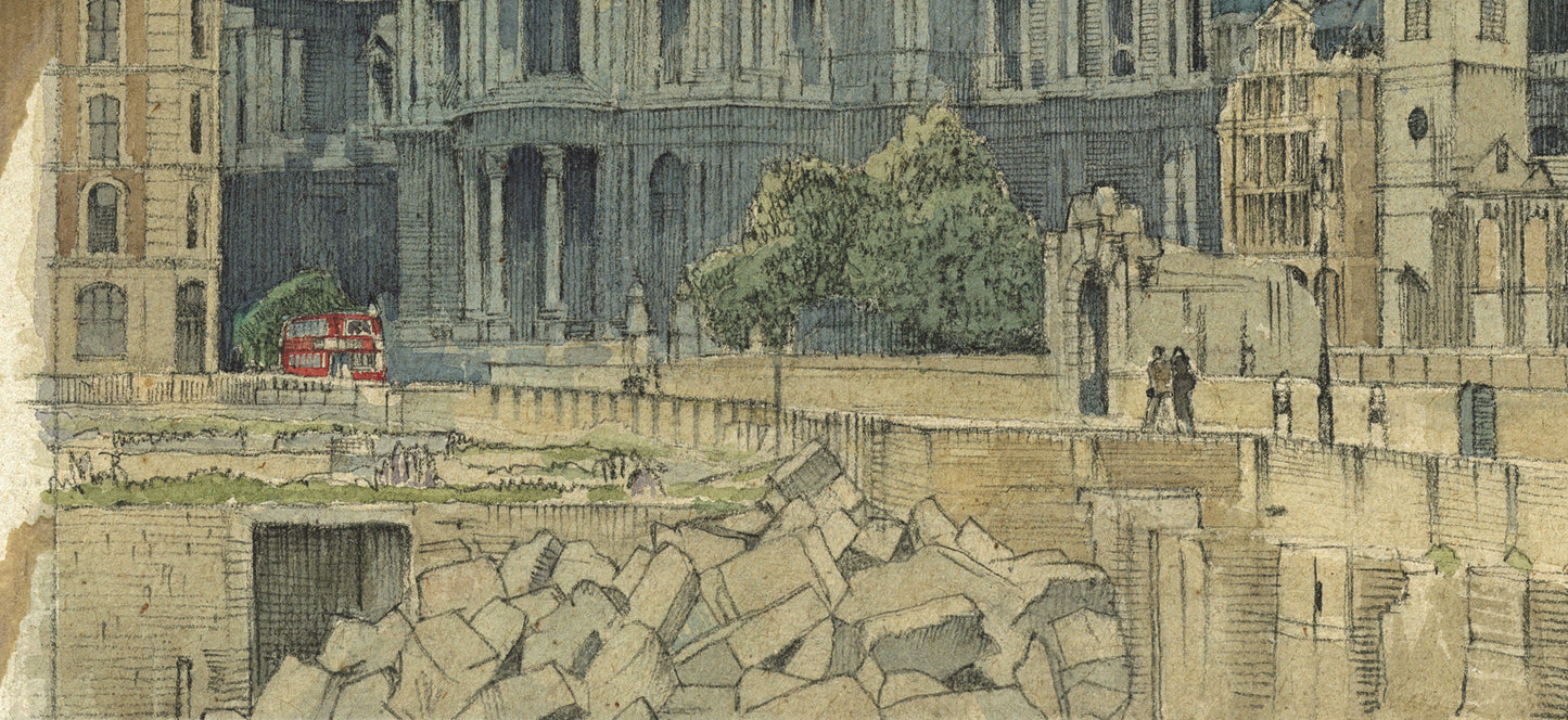 Edward James Ashenden (1896-1952) - Watercolour Painting - St. Paul's Cathedral London 1947