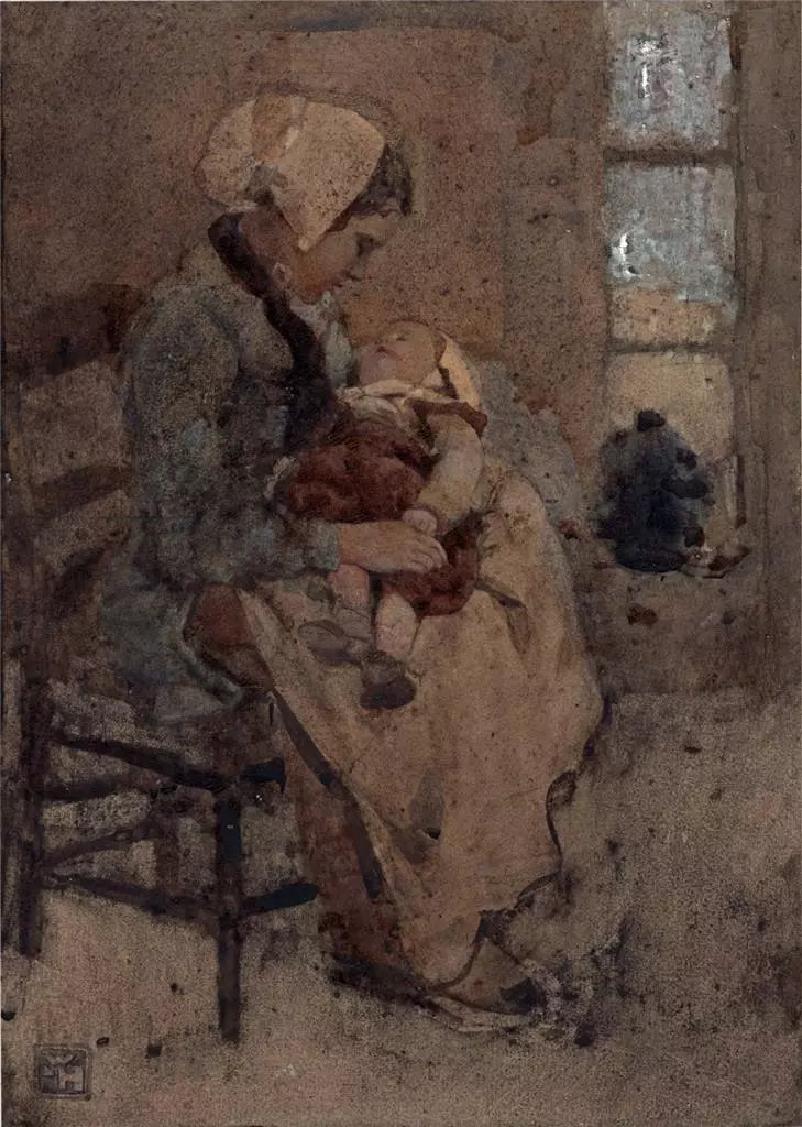 William Lee Hankey (1869-1952) - Watercolour Painting - Mother & Child