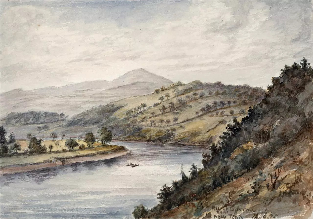 River Barrow New Ross Ireland 1875 - Watercolour Painting - Algerina Peckover (1841-1927)