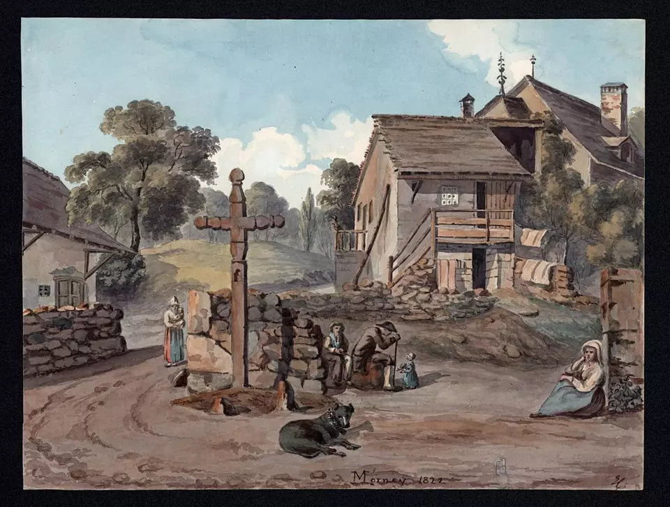 Elizabeth Campbell (1783-1861) Watercolour Painting - Mornay France - 1822