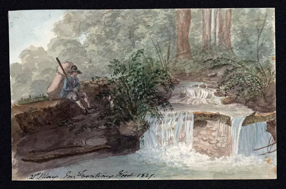 Elizabeth Campbell (1783-1861) Watercolour Painting - Frontenex Woods Switzerland 1827