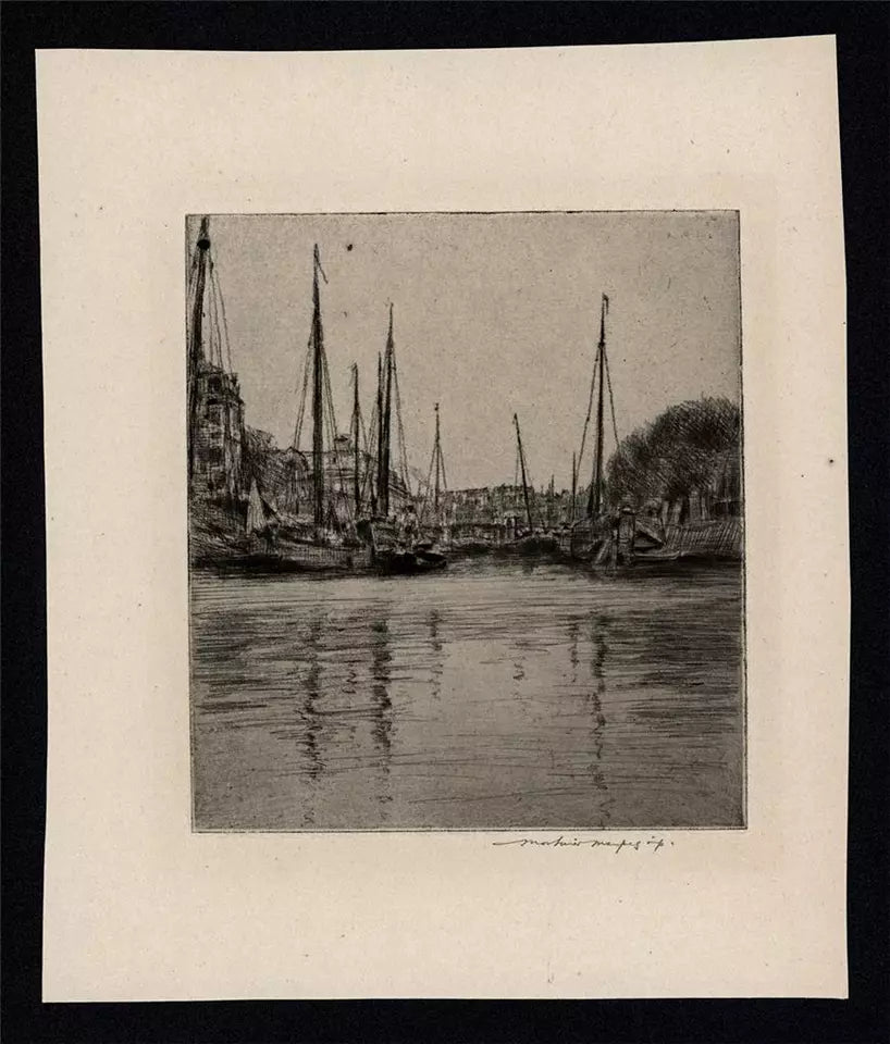 Mortimer Luddington Menpes - Pencil Signed Etching - Morning, Amsterdam - Netherlands
