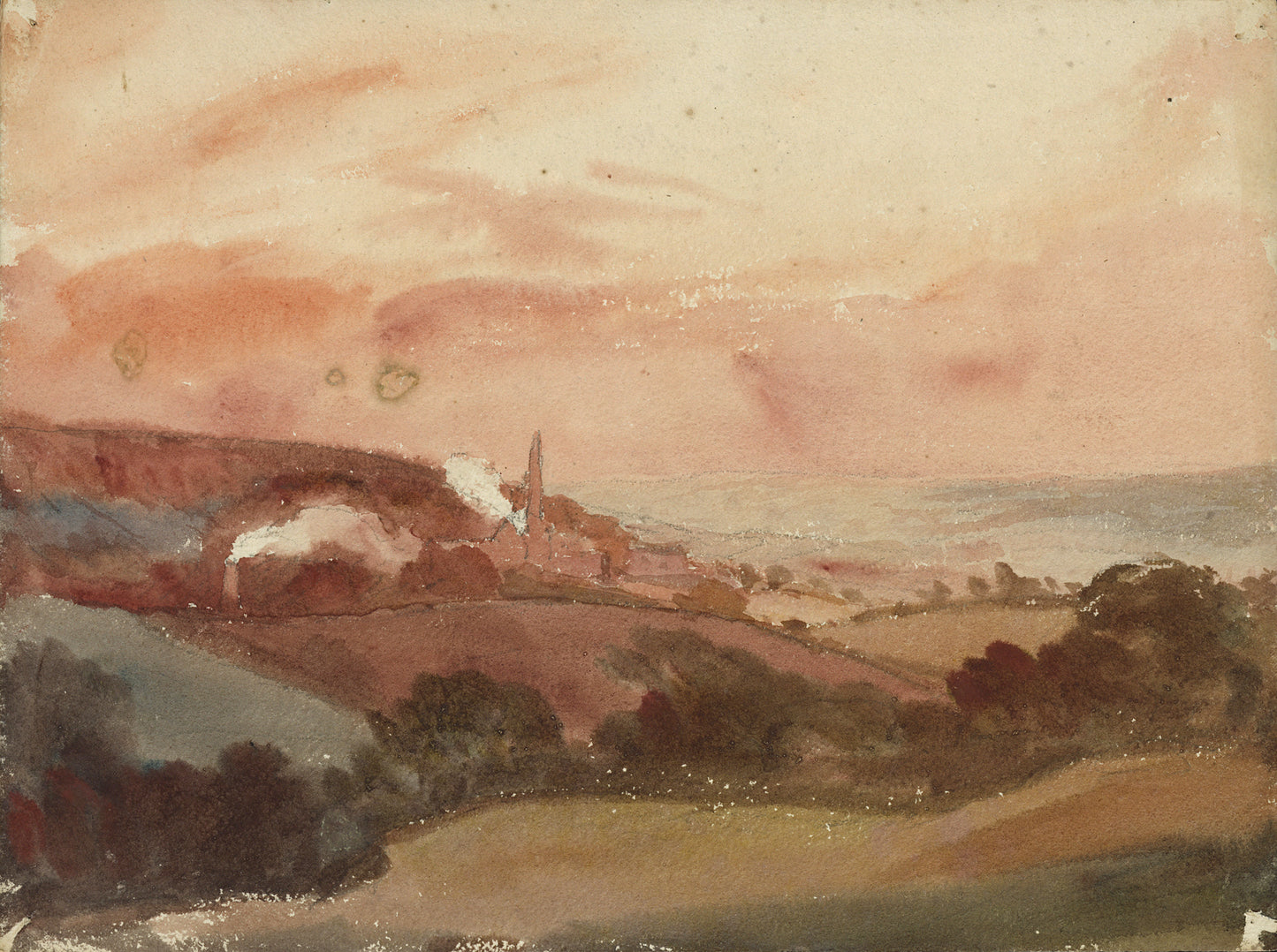 John Louis Petit (1801-1868) Watercolour Painting - Bumblekyte, Staffordshire 19th Century
