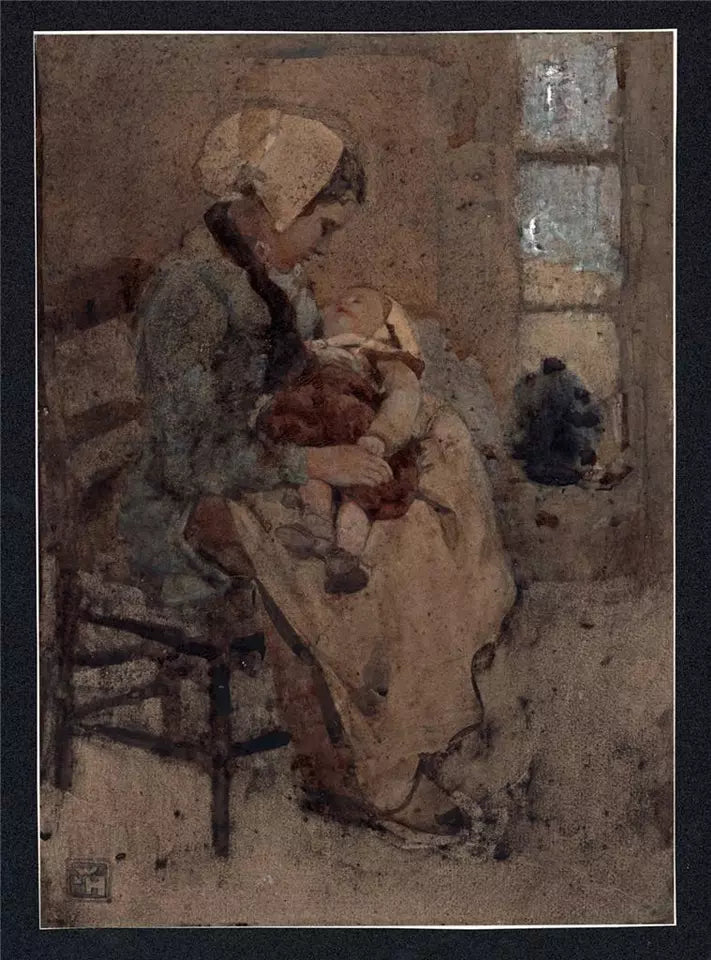 William Lee Hankey (1869-1952) - Watercolour Painting - Mother & Child