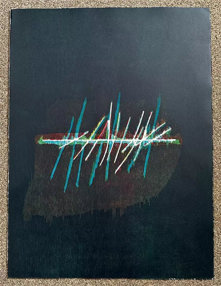 Robyn Denny (1930-2014) - Pencil Signed Woodblock - Blue Line - 1991 - 19/20