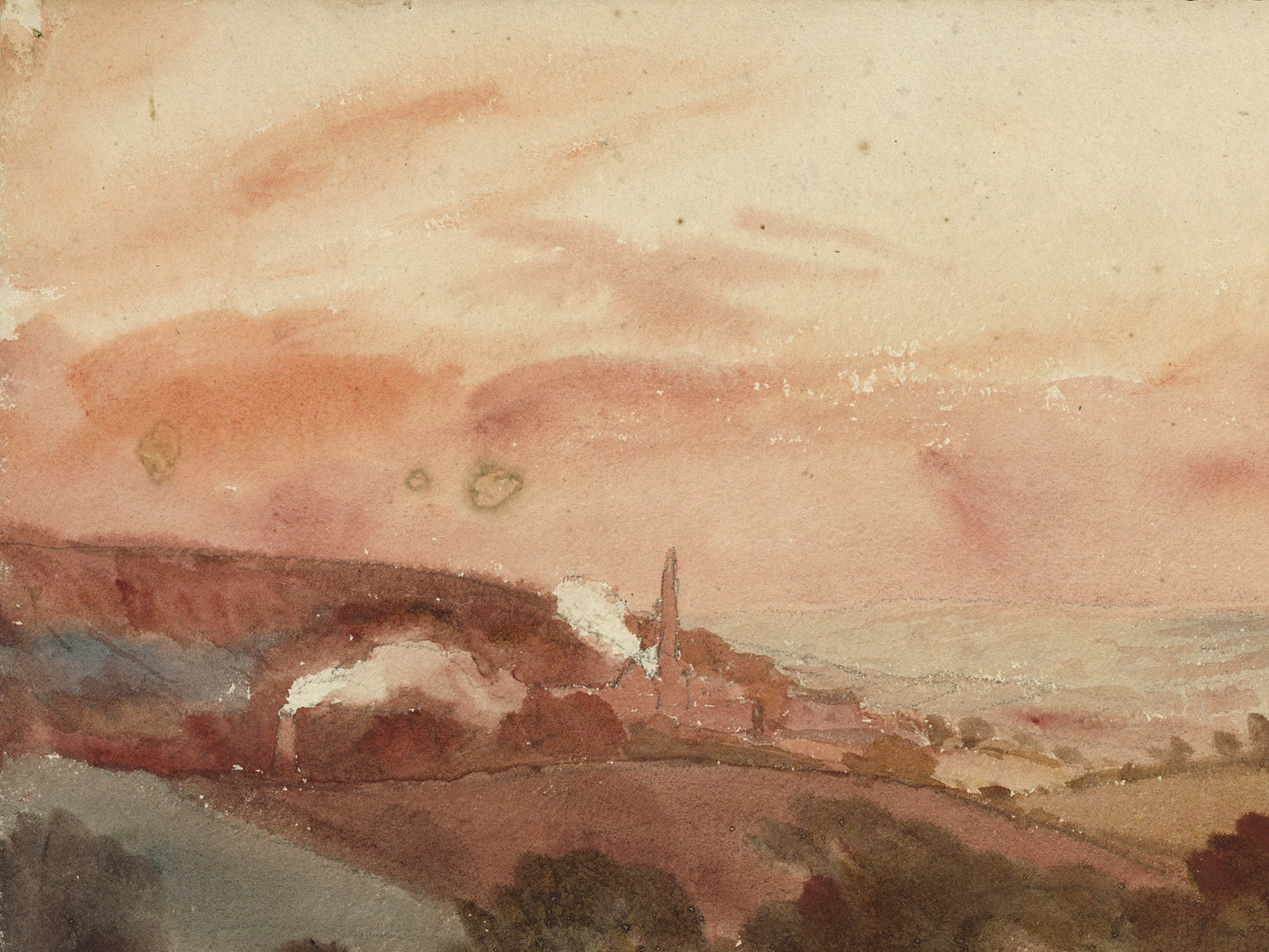 John Louis Petit (1801-1868) Watercolour Painting - Bumblekyte, Staffordshire 19th Century