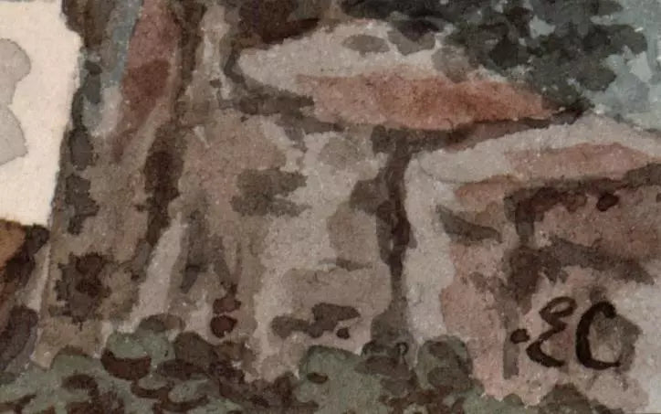 Elizabeth Campbell (1783-1861) Watercolour Painting - La Croix Blanche, Mornay France