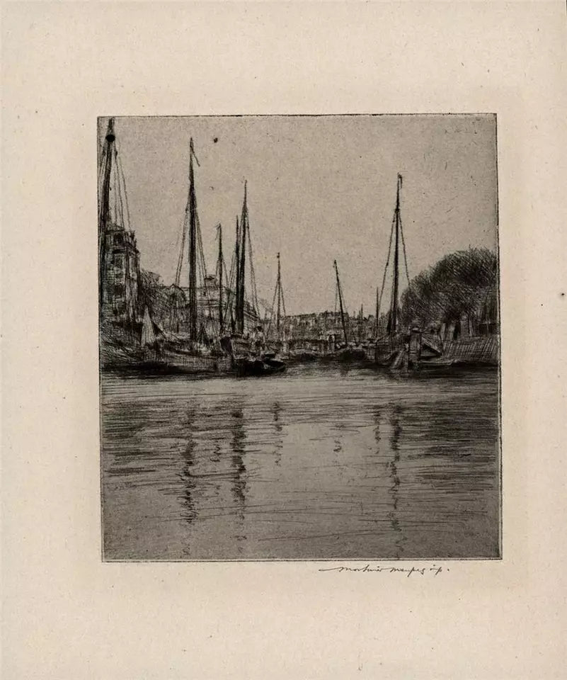 Mortimer Luddington Menpes - Pencil Signed Etching - Morning, Amsterdam - Netherlands