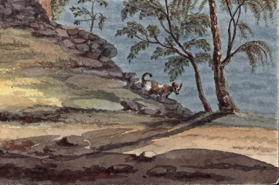 Elizabeth Campbell (1783-1861) Watercolour Painting - Catholic Chapel Mornay France 1824