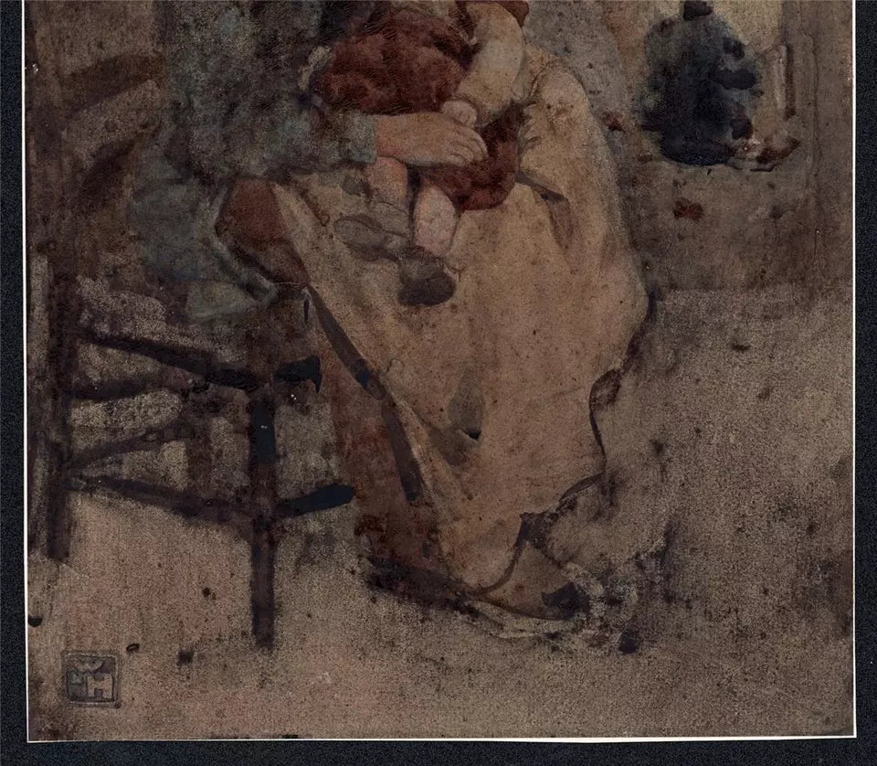 William Lee Hankey (1869-1952) - Watercolour Painting - Mother & Child