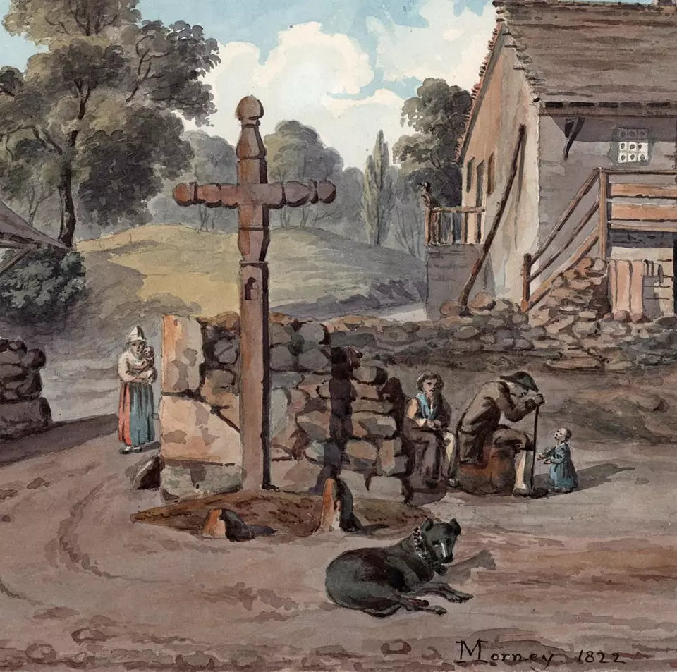 Elizabeth Campbell (1783-1861) Watercolour Painting - Mornay France - 1822