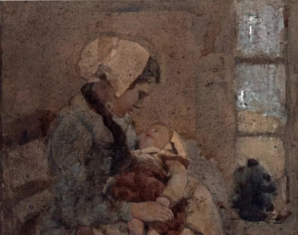 William Lee Hankey (1869-1952) - Watercolour Painting - Mother & Child