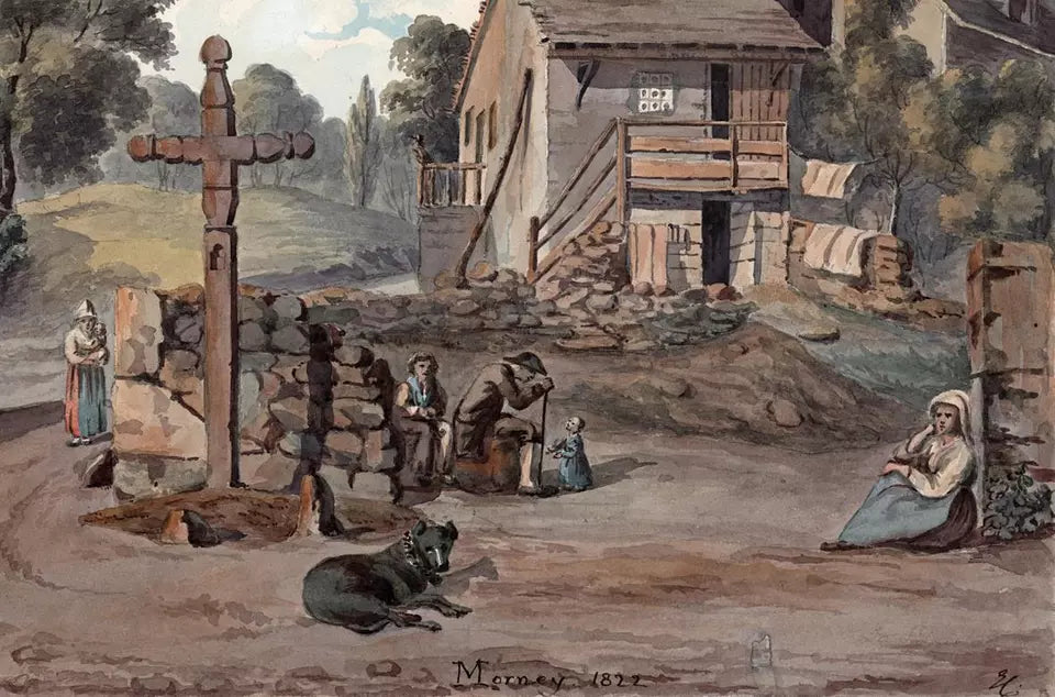 Elizabeth Campbell (1783-1861) Watercolour Painting - Mornay France - 1822