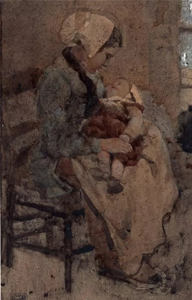 William Lee Hankey (1869-1952) - Watercolour Painting - Mother & Child