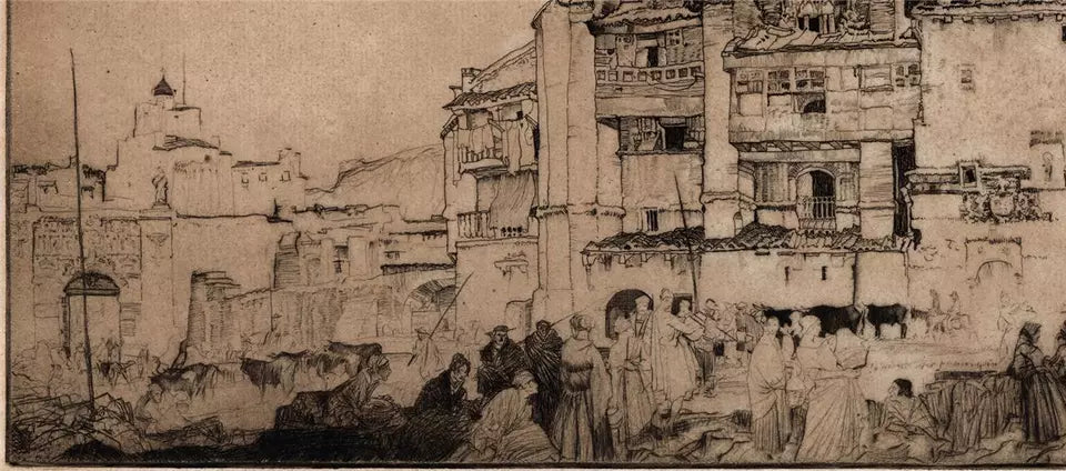 Sir William Russell Flint (1880-1969) - Signed Etching - A Dwelling in Aragon