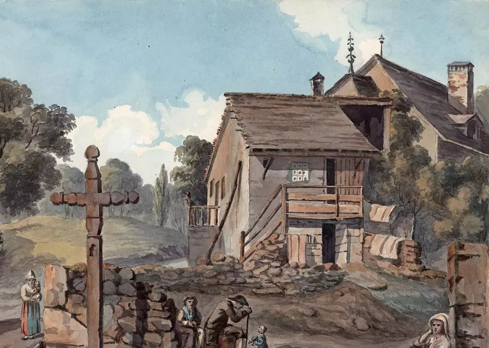 Elizabeth Campbell (1783-1861) Watercolour Painting - Mornay France - 1822