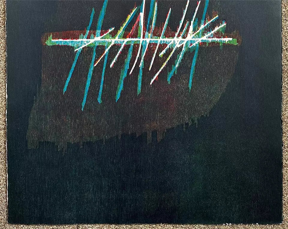 Robyn Denny (1930-2014) - Pencil Signed Woodblock - Blue Line - 1991 - 19/20