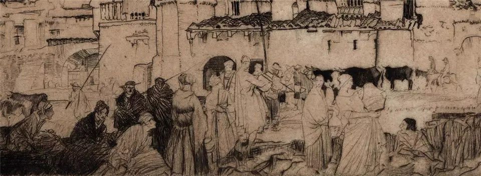 Sir William Russell Flint (1880-1969) - Signed Etching - A Dwelling in Aragon