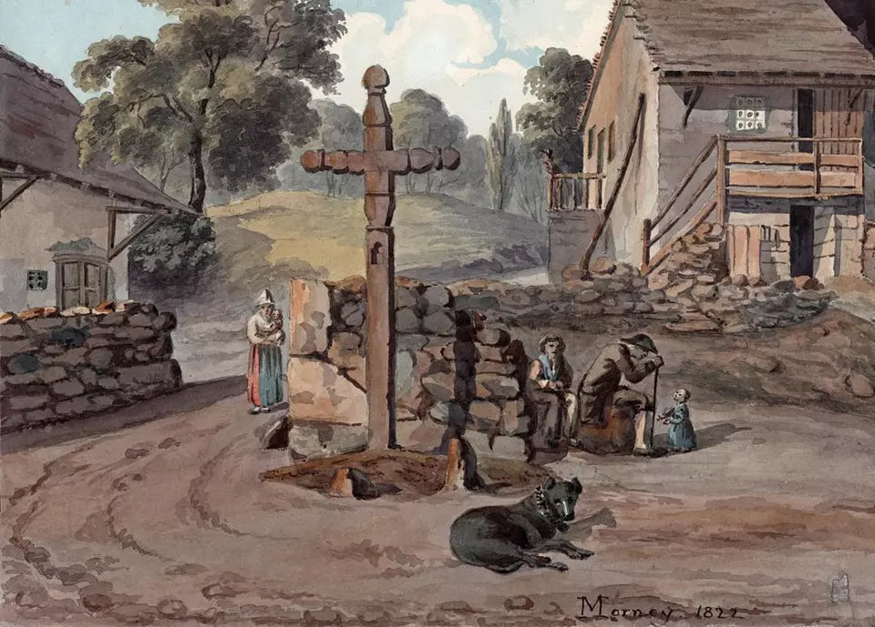 Elizabeth Campbell (1783-1861) Watercolour Painting - Mornay France - 1822