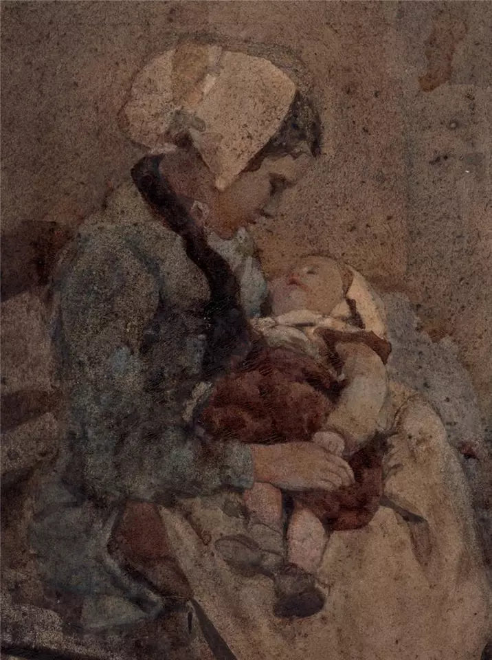 William Lee Hankey (1869-1952) - Watercolour Painting - Mother & Child