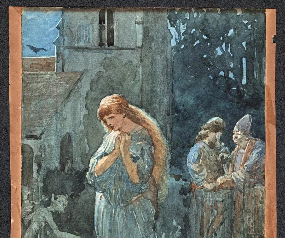 The Wild Swans Hans Andersen - Watercolour Painting - Pre-Raphaelite Style