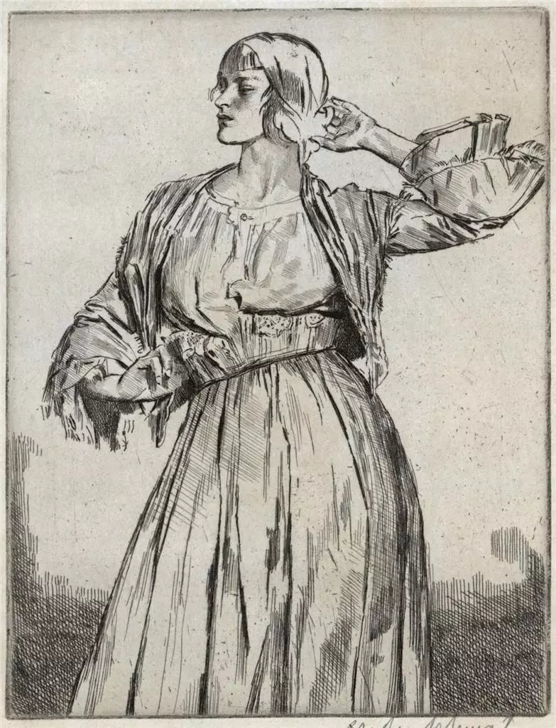 Gerald Brockhurst (1890-1978) Pencil Signed Etching - Study For A Decoration