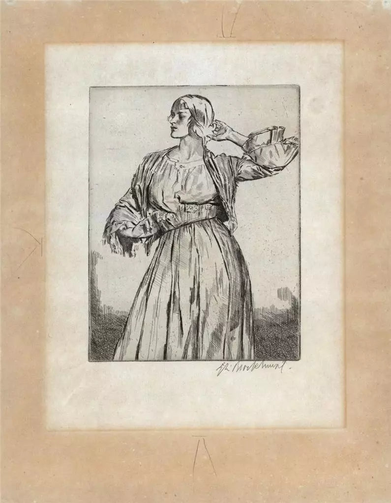 Gerald Brockhurst (1890-1978) Pencil Signed Etching - Study For A Decoration