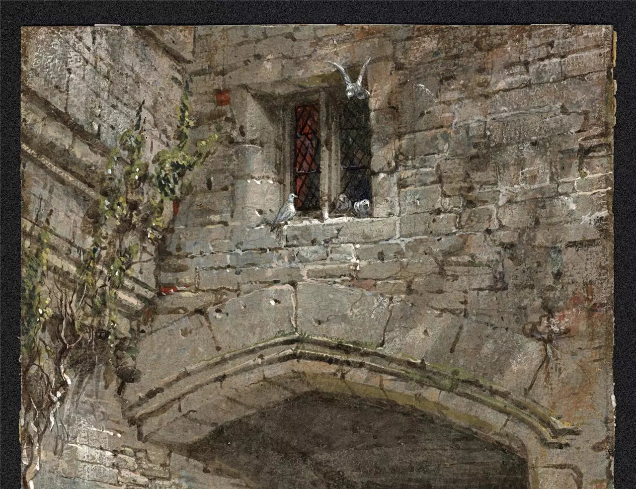 Louise Rayner (1832-1924) - Watercolour Painting - Haddon Hall, Entrance Gateway