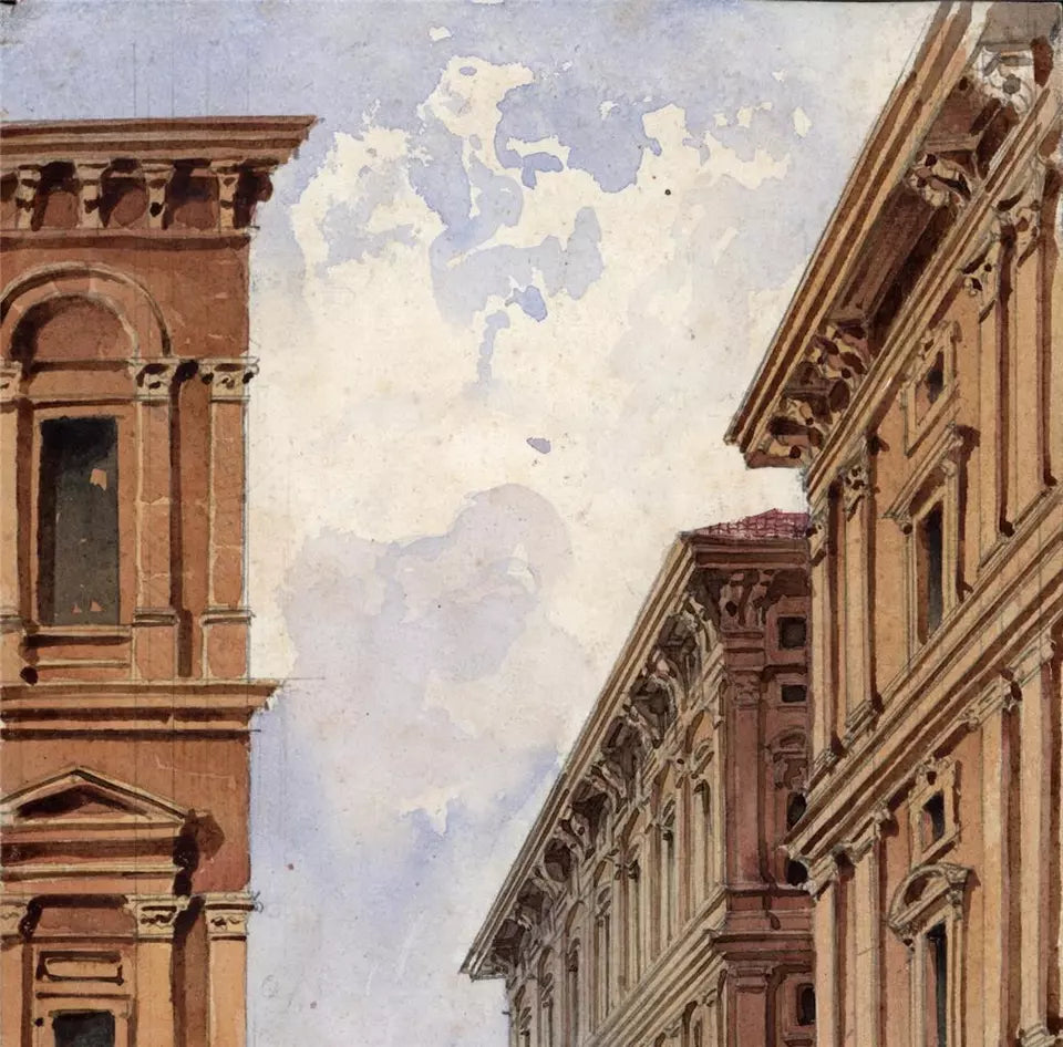 H. B. Garling - Watercolour Painting - Genoa Italy 1844 - Grand Tour