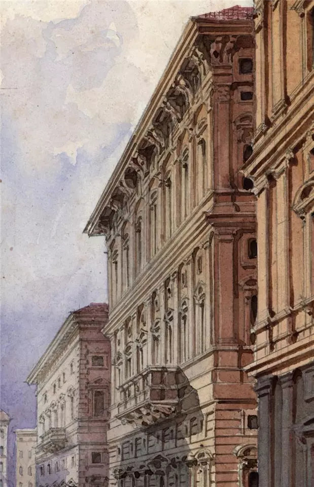H. B. Garling - Watercolour Painting - Genoa Italy 1844 - Grand Tour