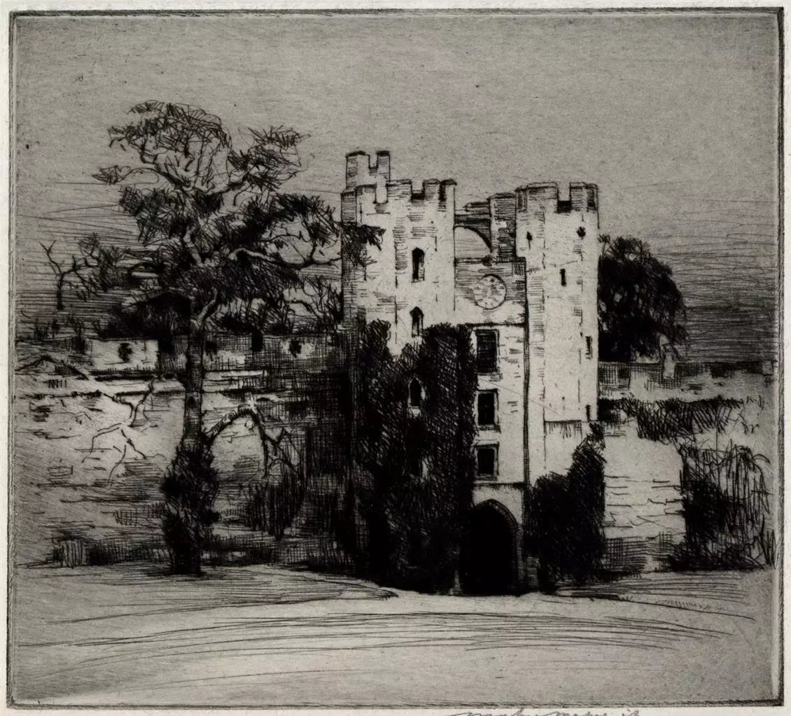 Mortimer Luddington Menpes (1855-1938) - Pencil Signed Etching - Warwick Castle