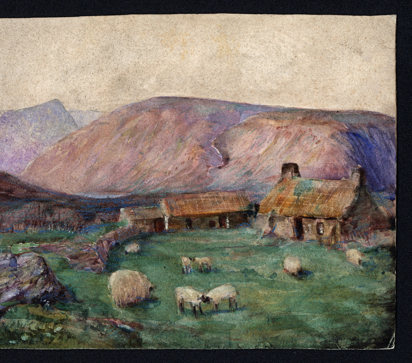 David Waterson (1870-1954) Watercolour Painting - Migvie Hill, Glenesk, Angus, Scotland 1891