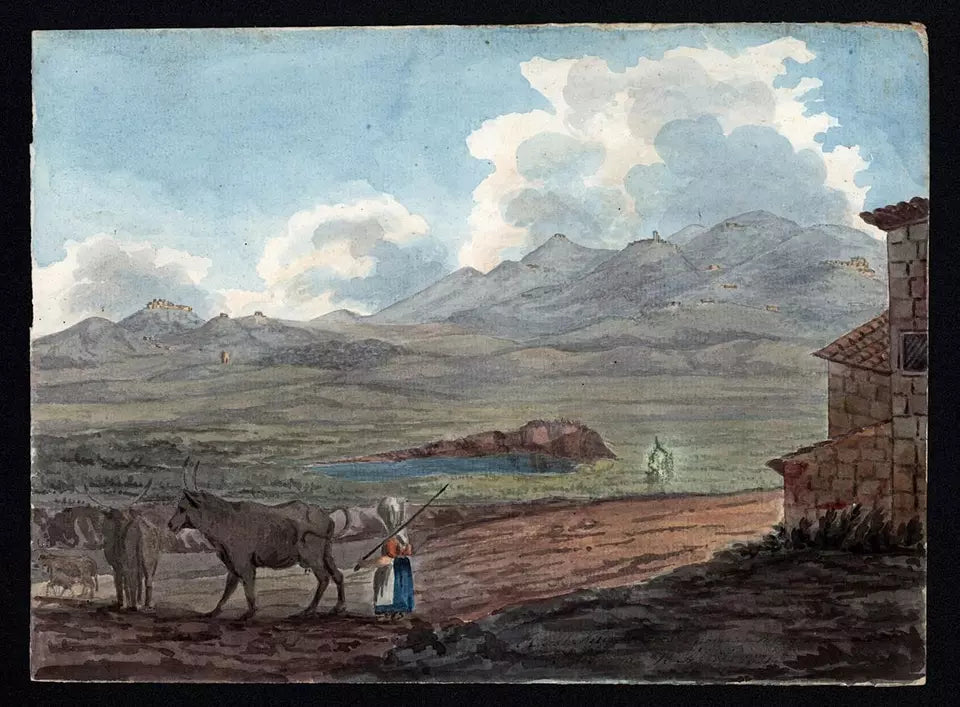 Elizabeth Campbell (1783-1861) Watercolour Painting - Frascati Italy 1821