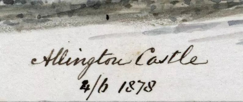 Allington Castle Kent 1878 - Watercolour Painting - Algerina Peckover (1841-1927)