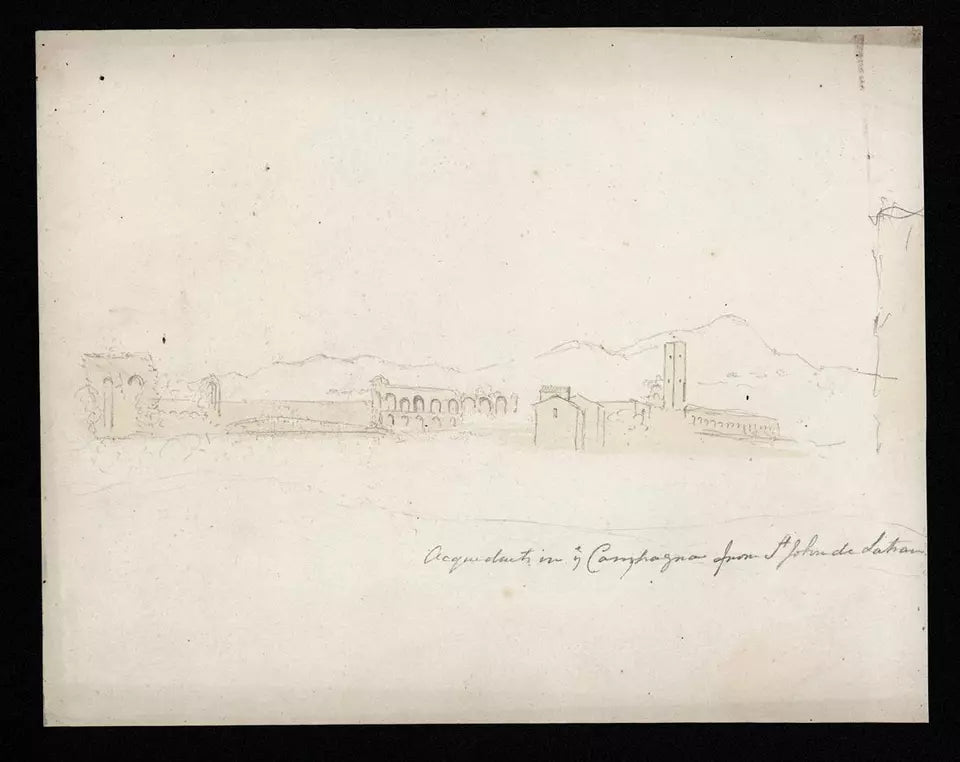 Elizabeth Campbell (1783-1861) Watercolour Painting - Palace of the Caesars, Rome Italy