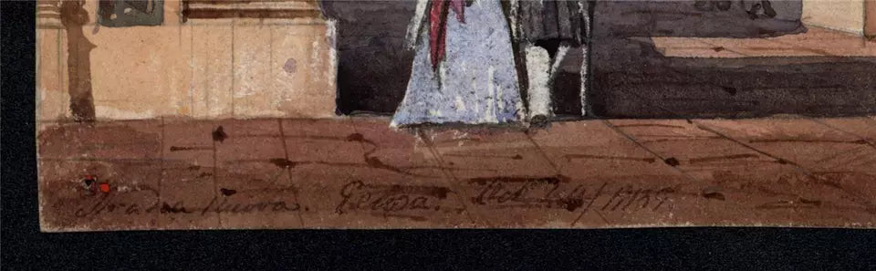 H. B. Garling - Watercolour Painting - Genoa Italy 1844 - Grand Tour