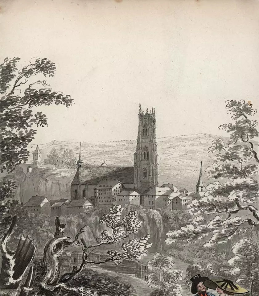 Elizabeth Campbell (1783-1861) Watercolour Painting - Fribourg, Switzerland 1820