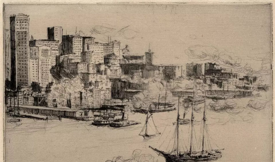 Charles Huard (1874-1965) Antique Etching - New York - USA 1906