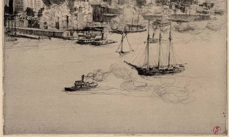 Charles Huard (1874-1965) Antique Etching - New York - USA 1906