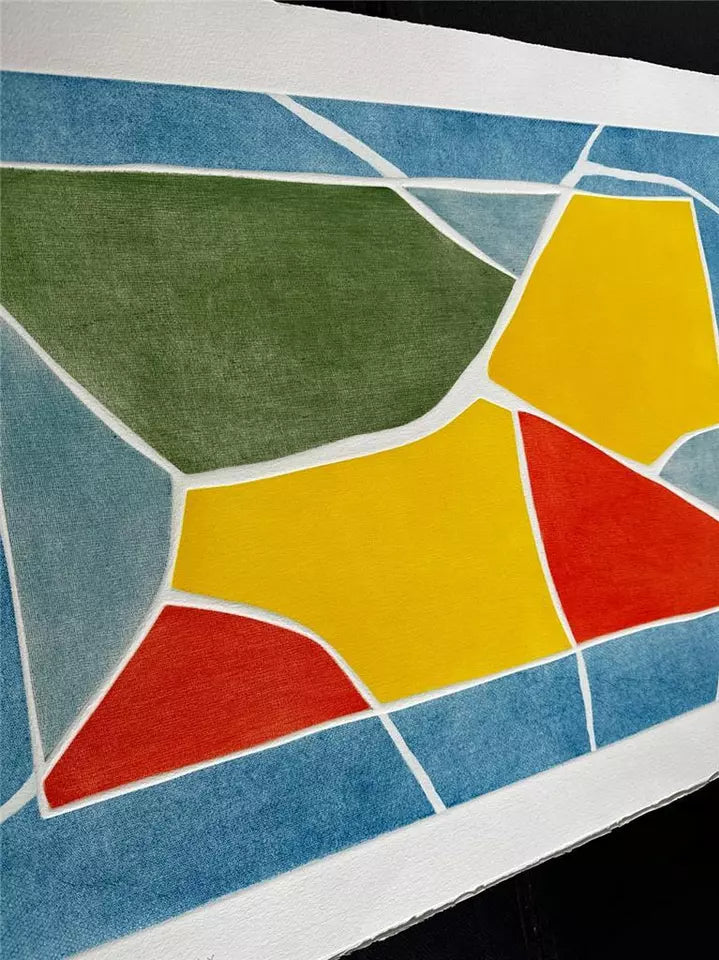 Stephen Buckley - Pencil Signed Aquatint Etching - Crazy Paving 1991 - Abstract