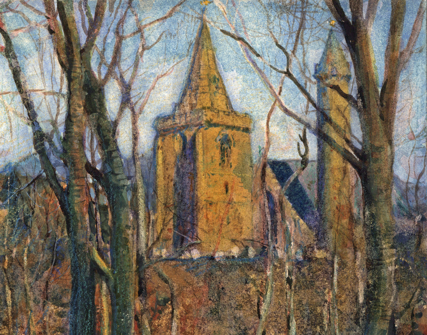 David Waterson (1870-1954) Watercolour Painting - Brechin Cathedral Scotland 1898