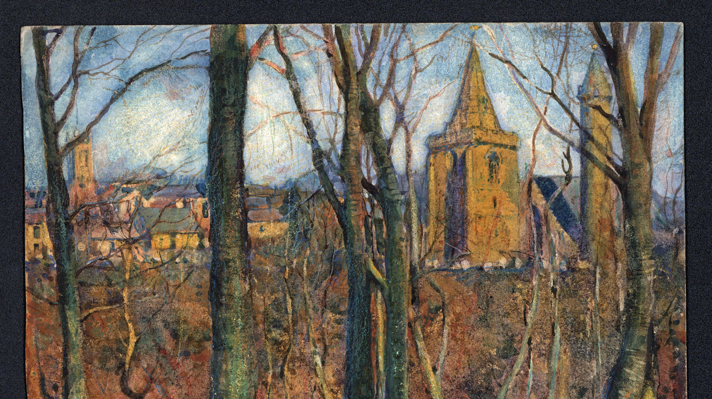 David Waterson (1870-1954) Watercolour Painting - Brechin Cathedral Scotland 1898