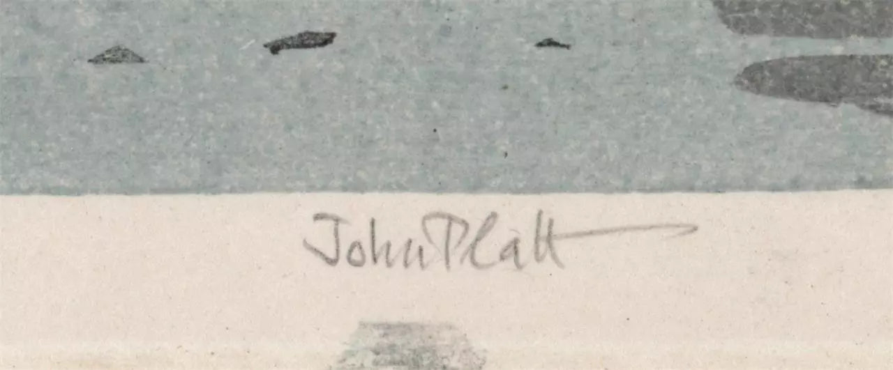 John Edgar Platt (1886-1967) Woodcut Signed In Pencil The Vitava At Prague 1928