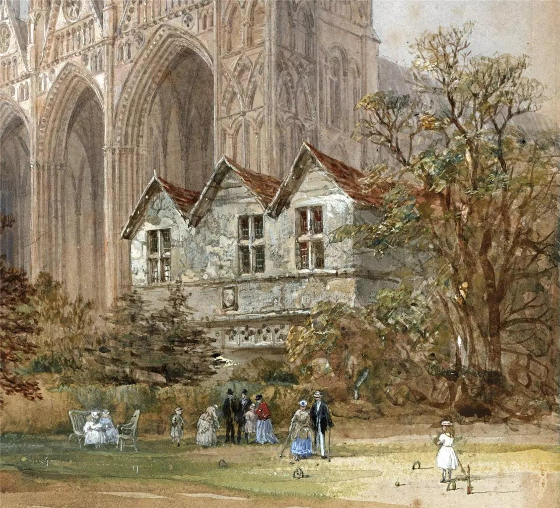 Louise Rayner (1832-1924) - Watercolour Painting - Peterborough Cathedral