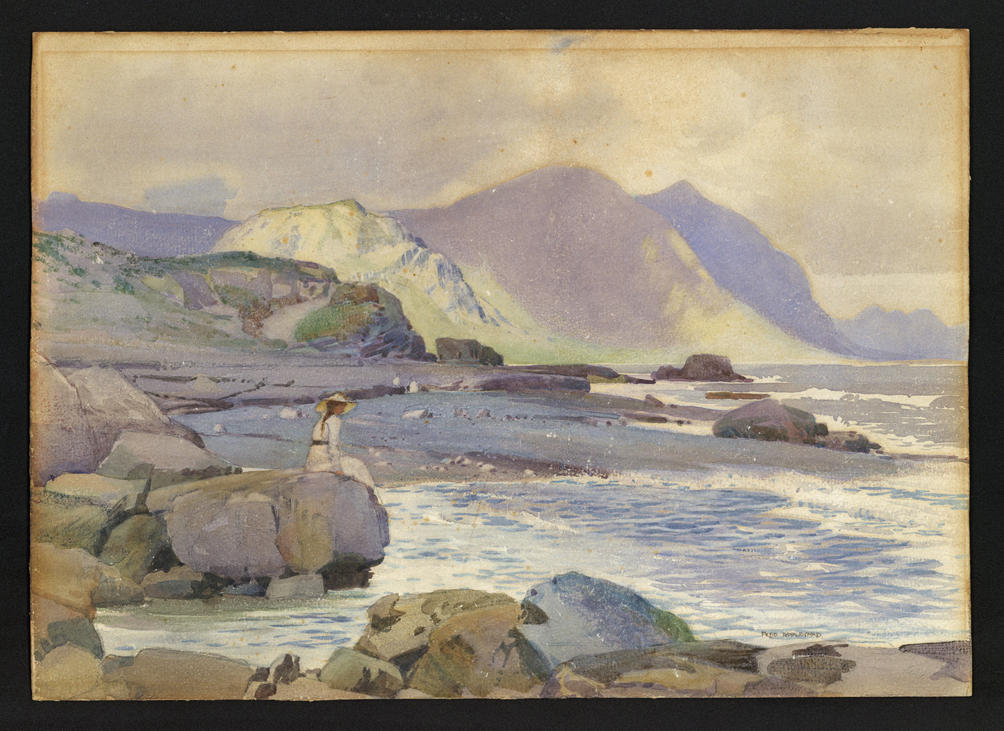 Fred Appleyard (1874-1963) Watercolour Painting - Coastal Landscape